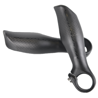 Lenkerendgriffe, Bar Ends ergonomic 3K Carbon/Aluminium UD finish matt black in black  