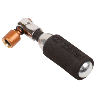 Co2 Minipumpe, EZ BIG SHOT, Co2 Z-PUSH SYSTEM, Presta/Schrader, alu/bronze, 20 g, 4052