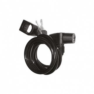 Spiralkabelschloss, Schlüssel, schwarz transparent, Länge: 150 cm Ø 8 mm, 10er SET